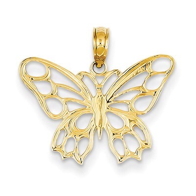 Butterfly Cut-out Pendant 14k Gold D4202, MPN: D4202, 637218044023