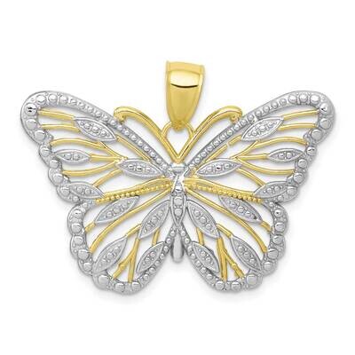 Butterfly Pendant 10k Gold with Rhodium 10K4834, MPN: 10K4834,