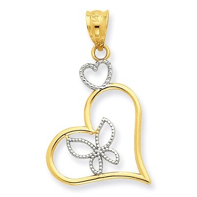 Butterfly in Heart Pendant 14K Gold &amp; Rhodium K3979, MPN: K3979, 886774256399