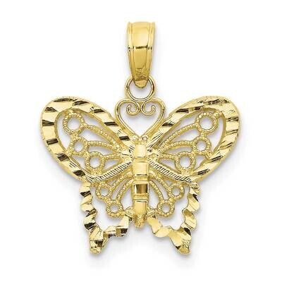 Butterfly Pendant 10k Gold Diamond-cut 10D4207, MPN: 10D4207,