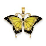 Yellow Acrylic Wings Butterfly Pendant 14k Gold K4233, MPN: K4233, 637218145126