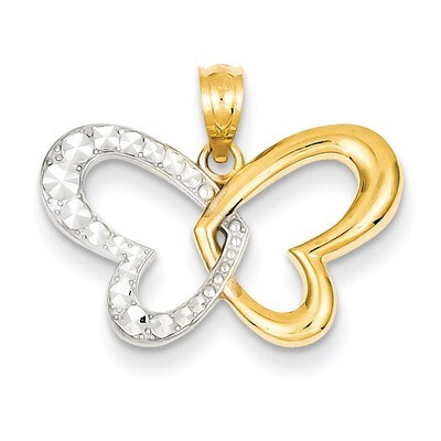 Diamond Cut Butterfly Pendant 14k Gold D4379, MPN: D4379, 883957140322