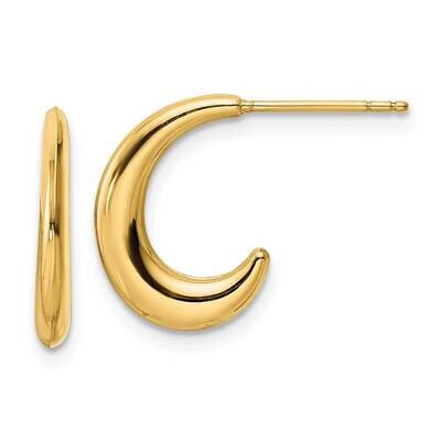 J-Hoop Earrings 14k Gold Polished YE1978, MPN: YE1978, 716838360017