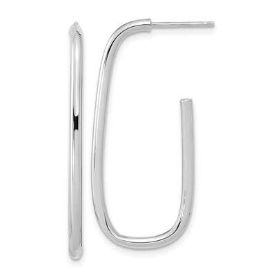 J-Hoop Earrings 14k White Gold Polished TF2155W, MPN: TF2155W, 883957992679