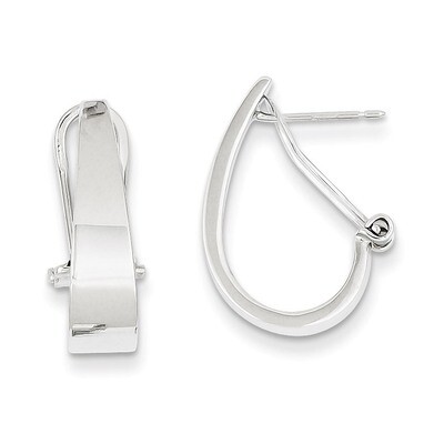 Polished Hoop Earrings 14k White Gold XWE196, MPN: XWE196, 730703606840