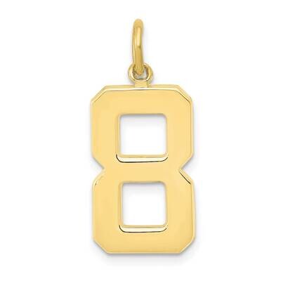 Polished Number 8 Charm 10k Gold Casted Large 10LP08, MPN: 10LP08,