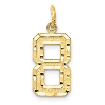 Diamond-Cut Number 8 Charm 10k Gold Casted Medium 10MN08, MPN: 10MN08,