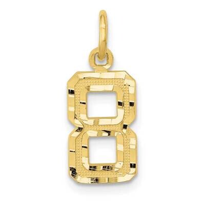 Diamond-Cut Number 8 Charm 10k Gold Casted Small 10SN08, MPN: 10SN08,