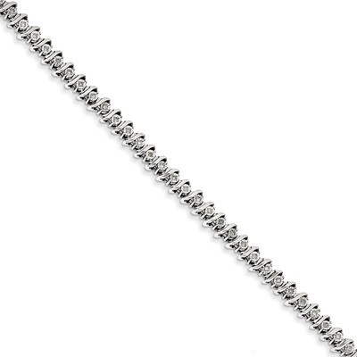 Fancy Bracelet Sterling Silver Diamond QDX1129, MPN: QDX1129, 883957355184