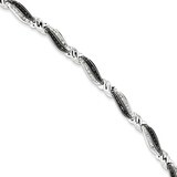 Black &amp; White Diamond Bracelet Sterling Silver QDX1218, MPN: QDX1218, 818050014096