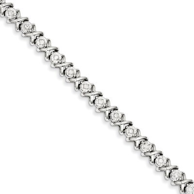 Bracelet Sterling Silver Rhodium-plated Diamond QDX1108, MPN: QDX1108, 883957479514
