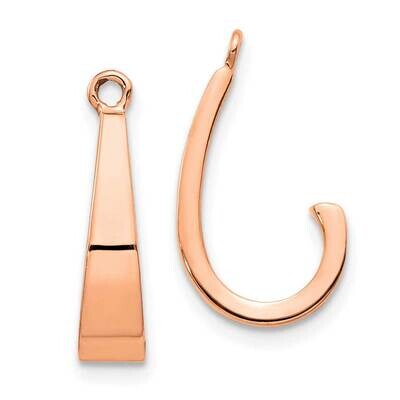 Polished J-Hoop Earring Jackets 14k Rose Gold XY658R, MPN: XY658R, 716838359769