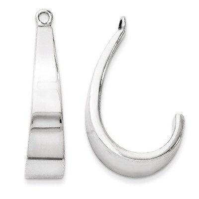 J-Hoop Earring Jackets 14k White Gold Polished XWE343, MPN: XWE343, 730703605010