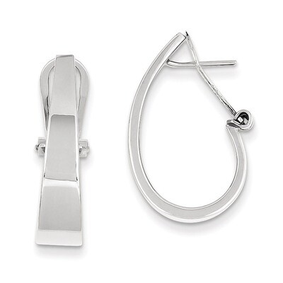 Polished 6mm Tapered Fancy J-Hoop Earrings 14k White Gold XWE339, MPN: XWE339, 730703603658