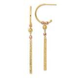 J-Hoop with Diamond-Cut Dangle Earrings 14k Two-Tone Gold TF2169, MPN: TF2169, 883957993768