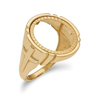 1/10AE Diamond -cut Coin Ring 14k Gold CR10D/10AE, MPN: CR10D/10AE, 196904067185