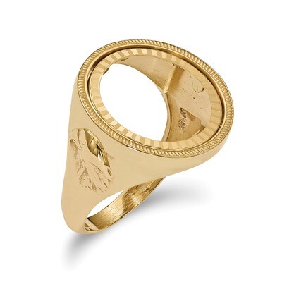 1/10AE Diamond -cut Coin Ring 14k Gold CR6D/10AE, MPN: CR6D/10AE, 196904065549
