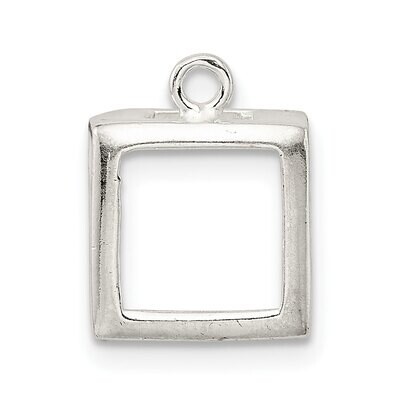 Princess Back Set 4.0mm Earring Bezel Sterling Silver SS3190, MPN: SS3190,