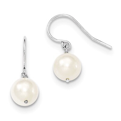 White 7-8mm Cultured Pearl Dangle Earrings Sterling Silver QE7655, MPN: QE7655, 883957576763