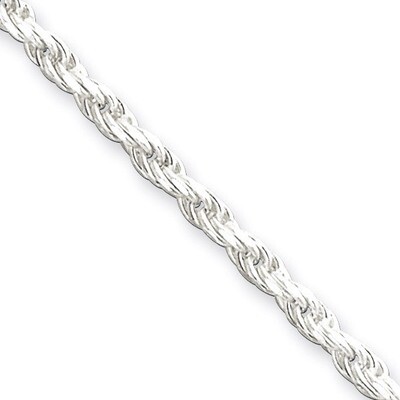 20 Inch 2.5mm Diamond-cut Rope Chain Sterling Silver QDC055-20, MPN: QDC055-20, 883957920115