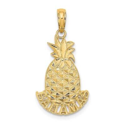 Bahamas Pineapple Charm 14k Gold 2-D K8654, MPN: K8654, 637218112487