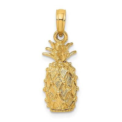 Pineapple Charm 14k Gold 3-D K7182, MPN: K7182, 637218038039