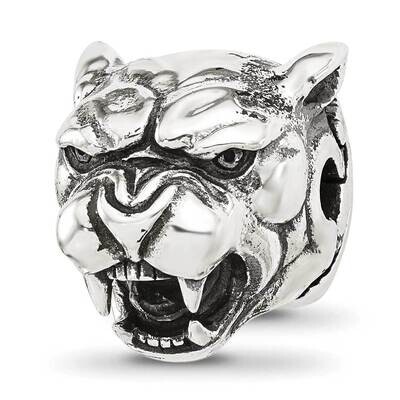 Antiqued Panther Head Hinged Bead Sterling Silver QRS4332, MPN: QRS4332,