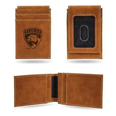 NHL Florida Panthers Brown Faux Leather Front Pocket Wallet GC7587, MPN: GC7587, 767345896377