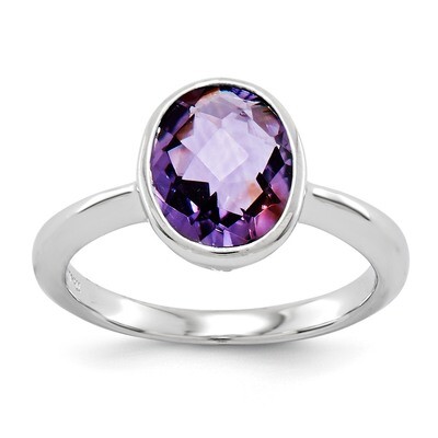 Amethyst Ring Sterling Silver QR4464AM, MPN: QR4464AM, 883957364797