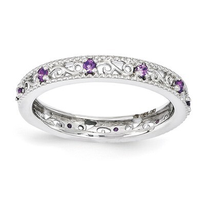 Amethyst Ring - Sterling Silver QSK1483, MPN: QSK1483, 886774204475