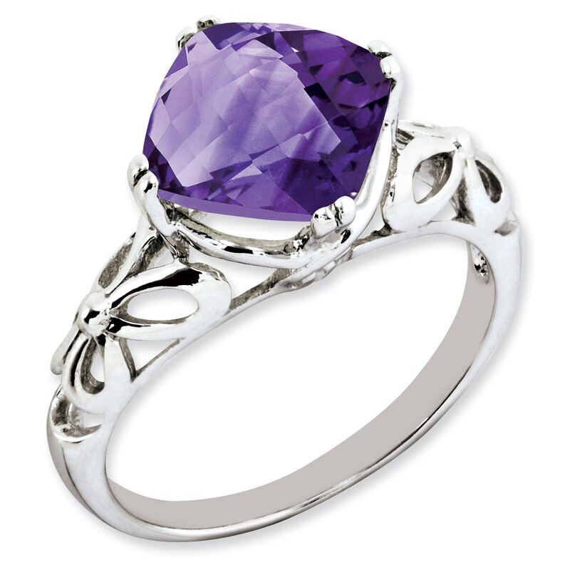 Amethyst Ring Sterling Silver QR3193AM, MPN: QR3193AM, 883957668901