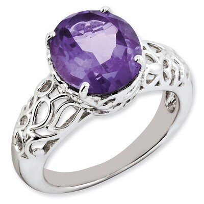 Amethyst Ring Sterling Silver QR3178AM, MPN: QR3178AM, 883957660035