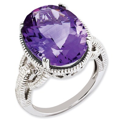 Amethyst Ring Sterling Silver QR2954AM, MPN: QR2954AM, 886774198323