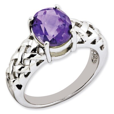 Amethyst Ring Sterling Silver QR2888AM, MPN: QR2888AM, 883957608334