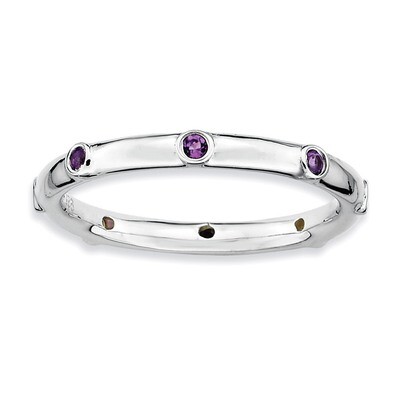 Amethyst Ring - Sterling Silver QSK375, MPN: QSK375, 883957125985
