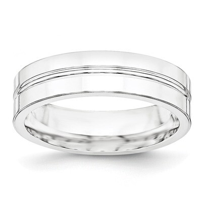 6mm Polished Fancy Band Sterling Silver QWB117 Engravable, MPN: QWB117, 886774330860