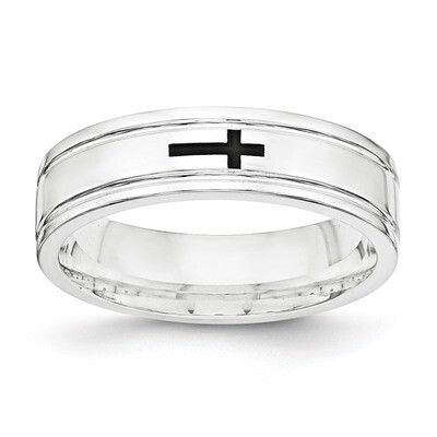 6mm Enamel Fancy Band Sterling Silver QWB126, MPN: QWB126, 886774328706