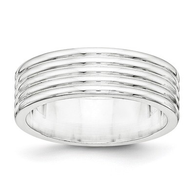 7mm Polished Fancy Band Sterling Silver QWB130, MPN: QWB130, 886774328973
