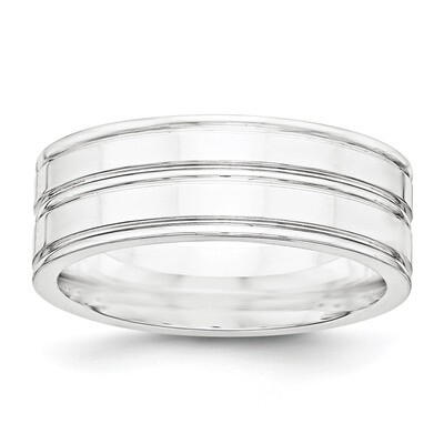 8mm Polished Fancy Band Sterling Silver QWB115 Engravable, MPN: QWB115, 886774330624