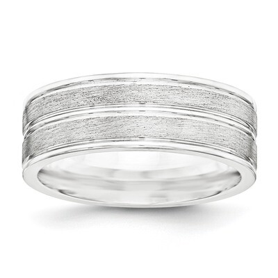 8mm Brushed Fancy Band Sterling Silver QWB115B Engravable, MPN: QWB115B, 886774330754
