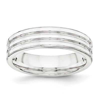 6mm Polished Fancy Band Sterling Silver QWB108 Engravable, MPN: QWB108, 886774329567