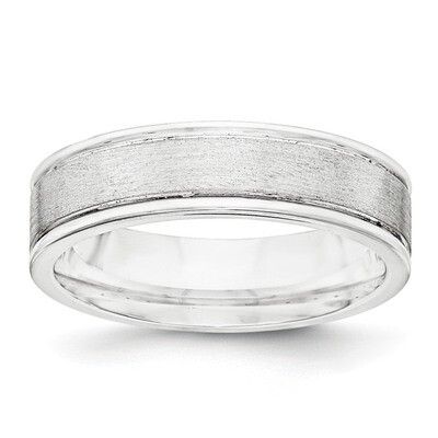 6mm Brushed Fancy Band Sterling Silver QWB119B Engravable, MPN: QWB119B, 886774331614