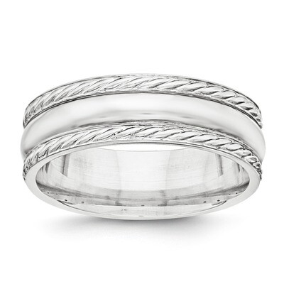 6mm Polished Fancy Band Sterling Silver QWB116 Engravable, MPN: QWB116, 886774334547
