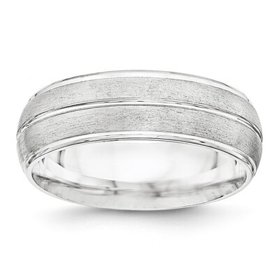 7mm Brushed Fancy Band Sterling Silver QWB106B Engravable, MPN: QWB106B, 886774333588