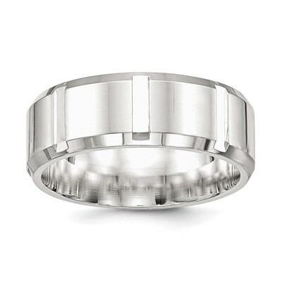 8mm Polished Fancy Band Sterling Silver QWB121, MPN: QWB121, 886774334851