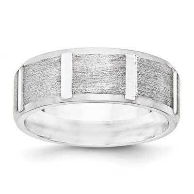 8mm Brushed Fancy Band Sterling Silver QWB121B, MPN: QWB121B, 886774334943