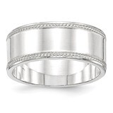 9.5mm Designed Edge Band - Sterling Silver QDEB095 by Chisel, MPN: QDEB095, 883957921334