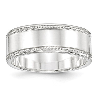 8mm Designed Edge Band - Sterling Silver QDEB080 by Chisel, MPN: QDEB080, 883957921242