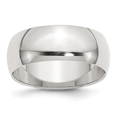 8mm Half-Round Band - Sterling Silver QWH080 by Chisel, MPN: QWH080, 883957260150