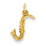 3-D Saxophone Charm 14k Gold C1090, MPN: C1090, 883957854946